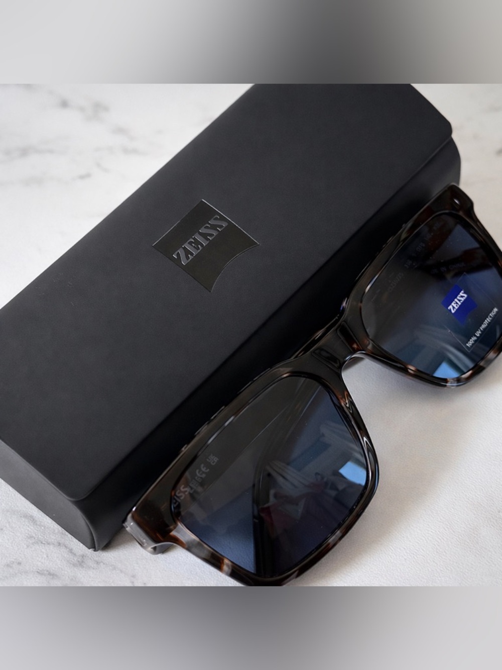 ZEISS Sunglasses Black Frame German Optics Luxury Travel Style